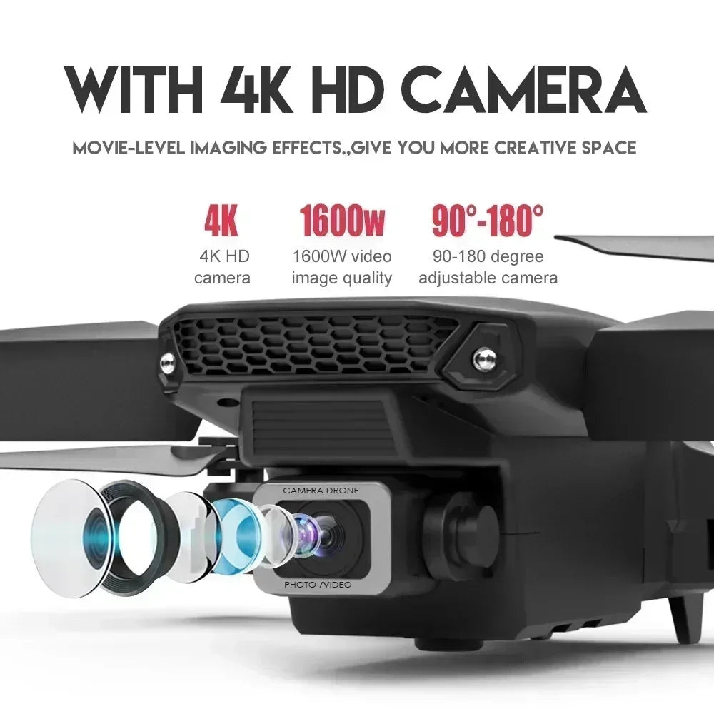 רחפן E88 Pro מתקפל עם WiFi ו-FPV — מצלמת HD, שמירת גובה - Desfino