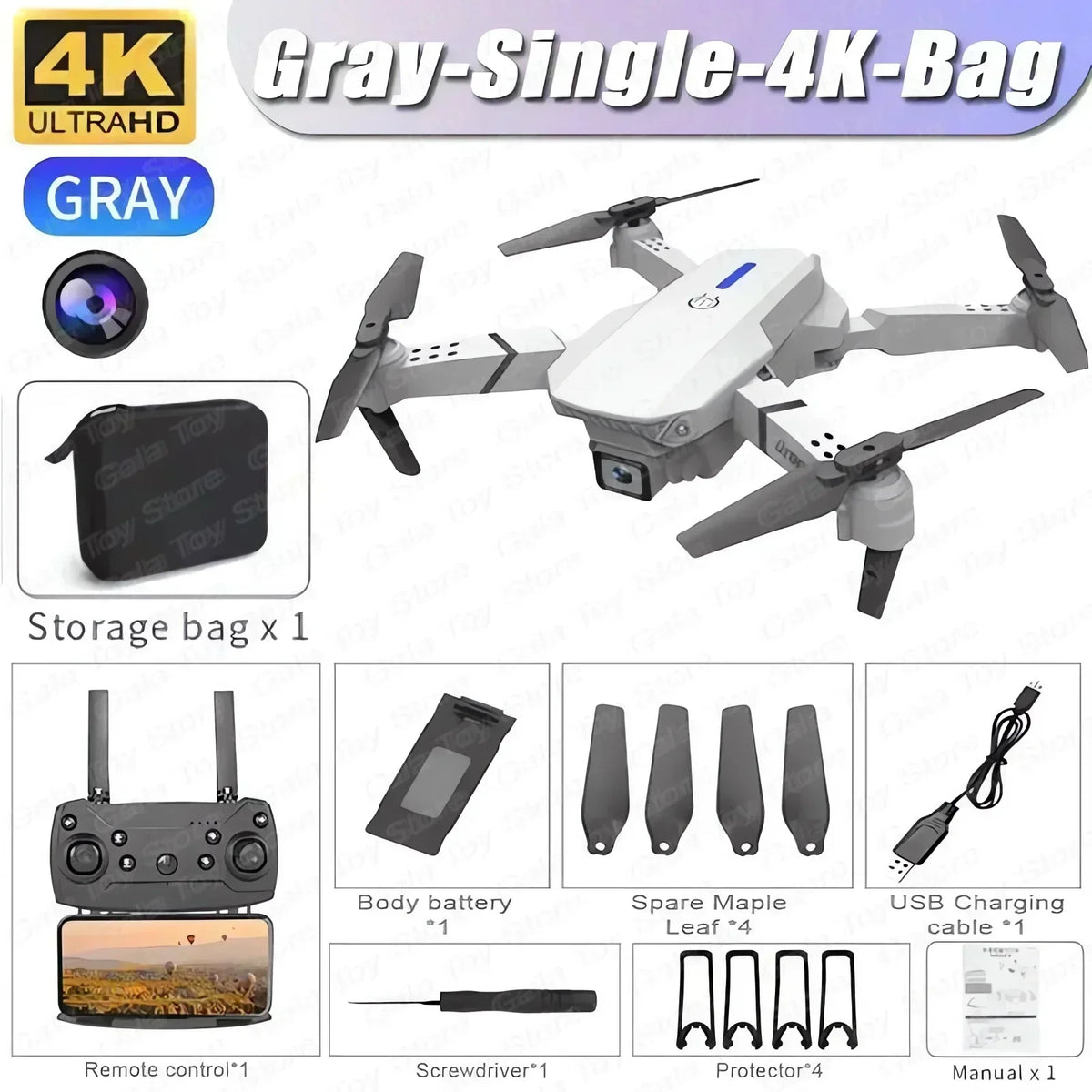 רחפן E88 Pro מתקפל עם WiFi ו-FPV — מצלמת HD, שמירת גובה - Desfino