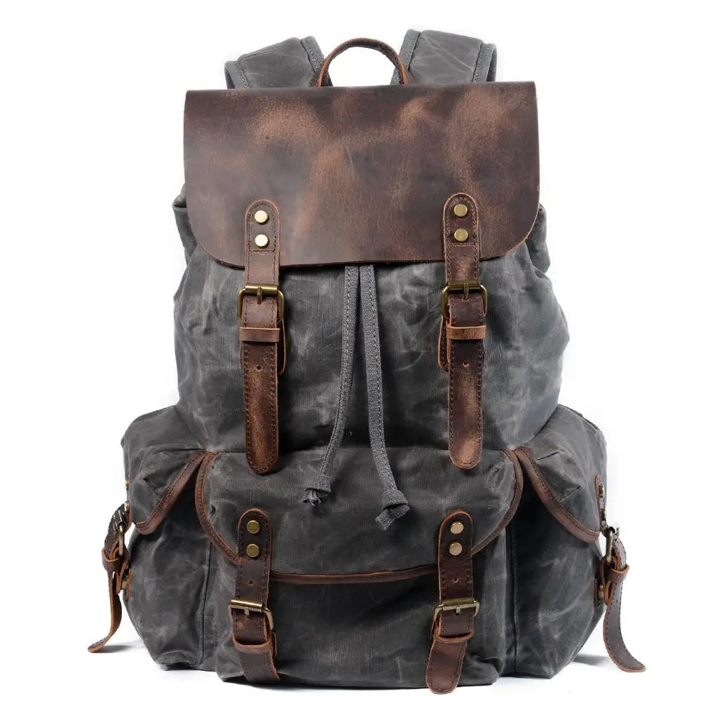 Ridgeway Canvas- und Lederrucksack mit 23 L Fassungsvermögen — Wasserabweisend - Desfino