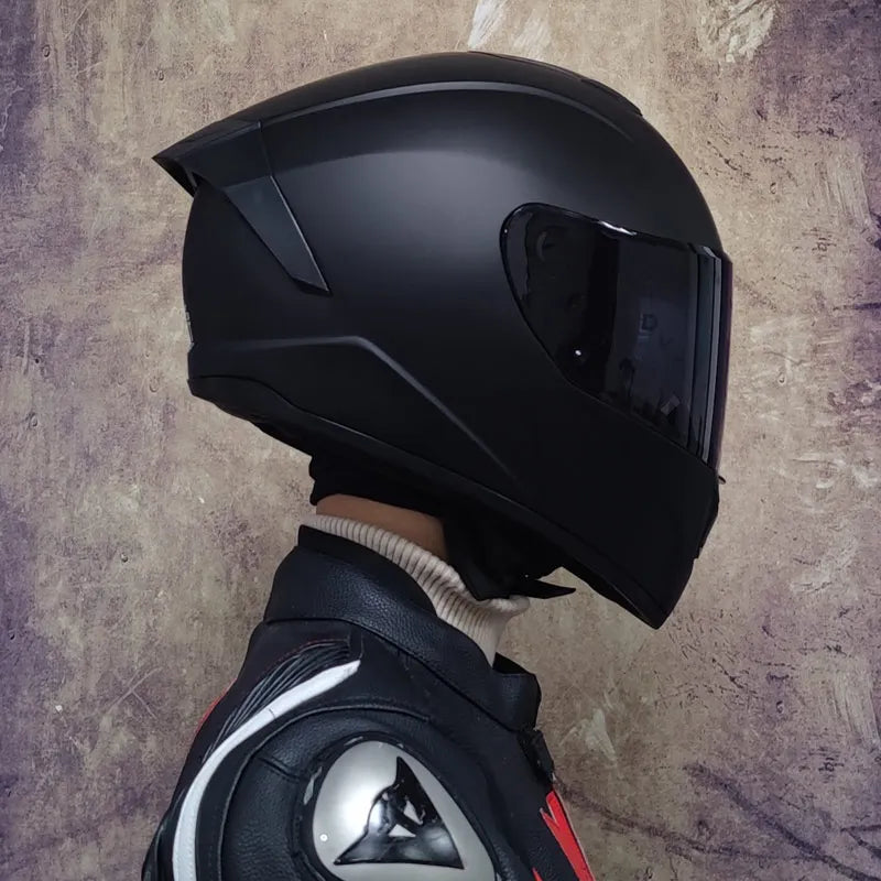 Casque de moto intégral LVS-701 — chaleur hivernale, double visière - Desfino