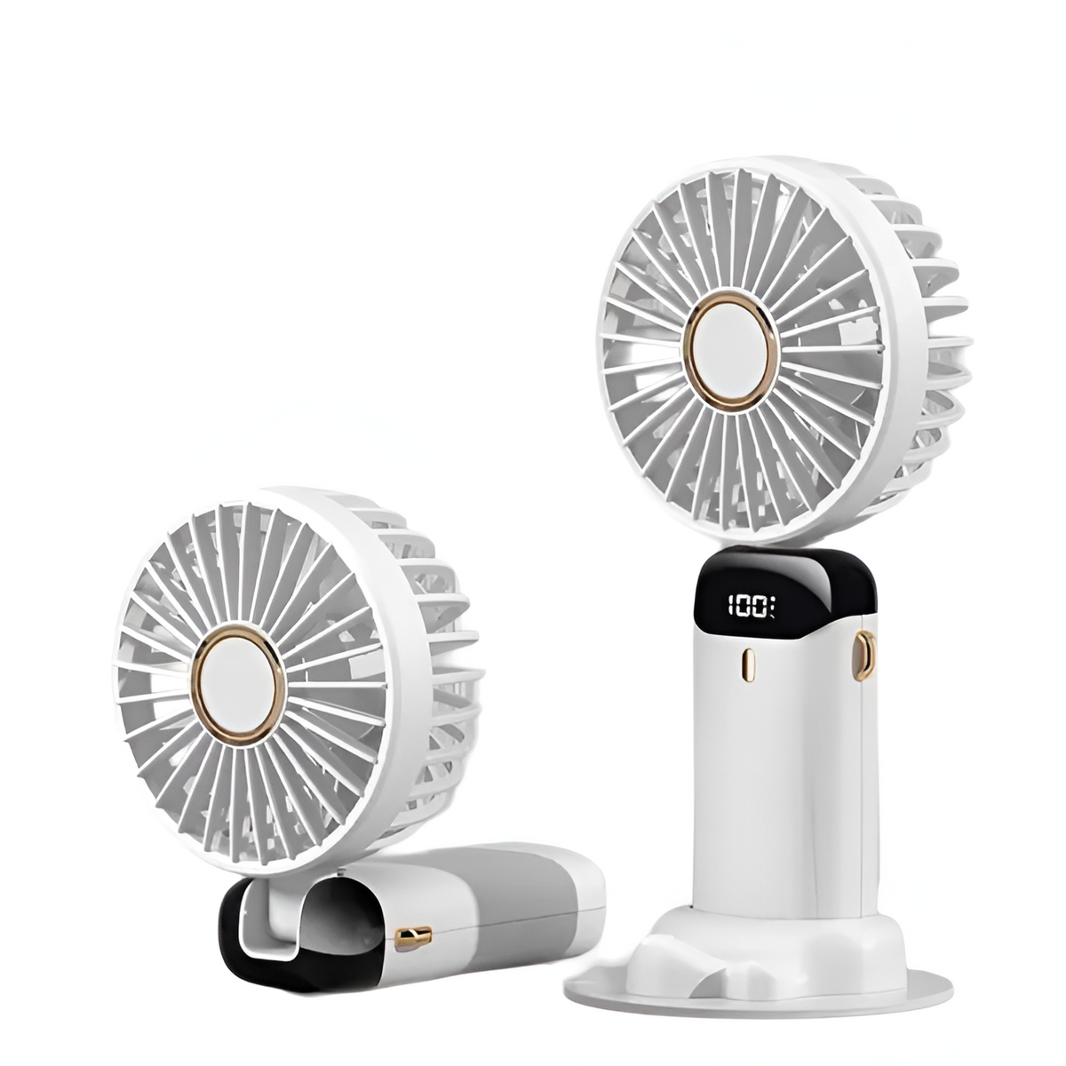 Ventilator portabil reîncărcabil VentoMax — Silențios, cu 5 viteze și pivotare la 90° - Desfino