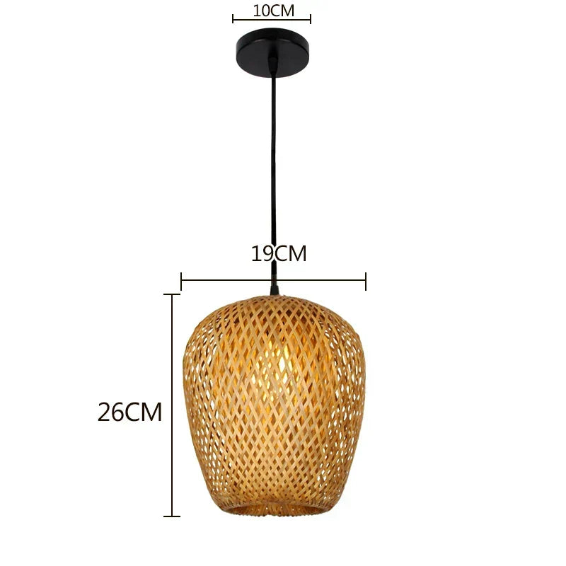 מנורת תלייה סרוגה בהשראה סינית KiraBamboo, בעבודת יד - Desfino