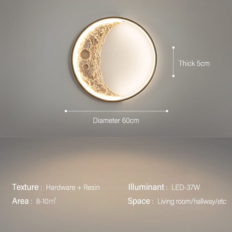 Candeeiro de Parede Crescente — Candeeiro Lunar Circular Ajustável - Desfino