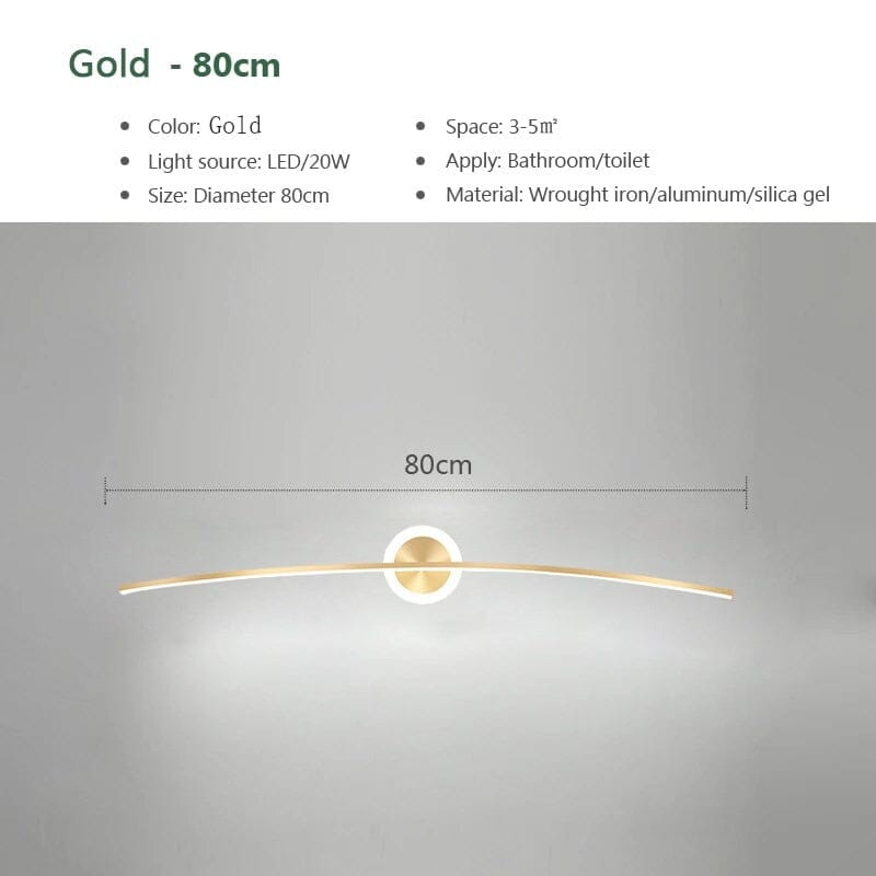 MirroLux LED-vegglampe til bad - slank, myk nedoverrettet belysning - Desfino