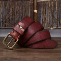 Ceinture en cuir de vache Kestrel de 1.5 in (3.8 cm) — Motif gaufré - Desfino