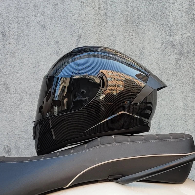 Capacete Integral de Competição para Motociclismo com Viseira Dupla e Certificação DOT - Desfino