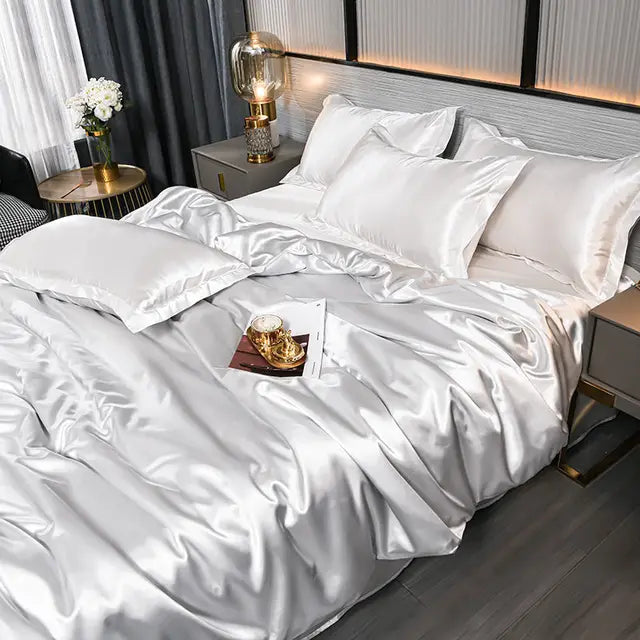 Housse de couette en satin Velouria — Finition lisse et brillante - Desfino