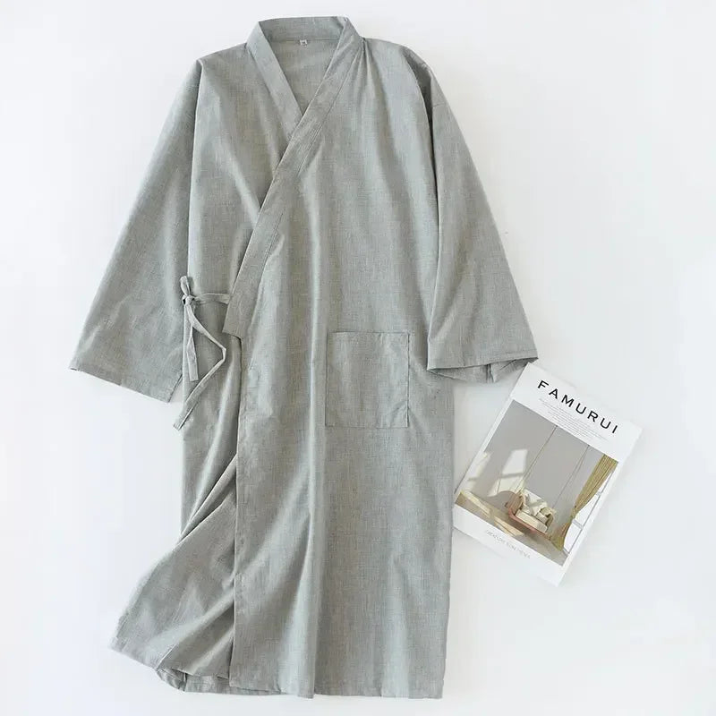 Nadirloft 2024 Edition Men's Cotton Kimono Nightgown - Desfino