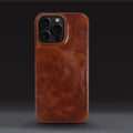 Capa artesanal em pele genuína de vaca para iPhone Crownline - Desfino