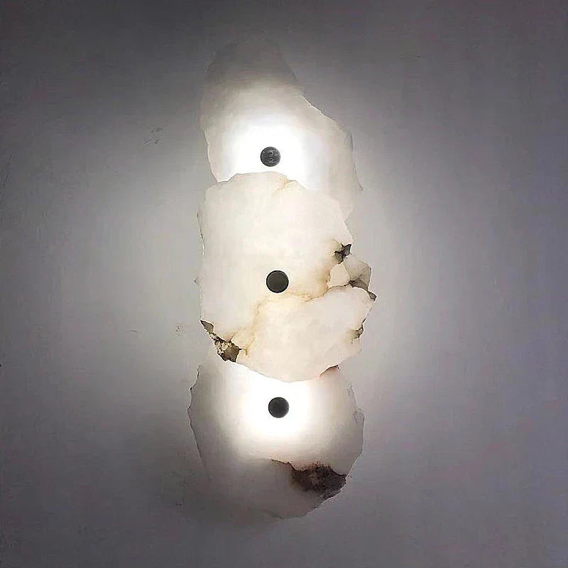 Aplique de parede LED de arte moderna Aurora — Mármore, detalhes em cobre - Desfino