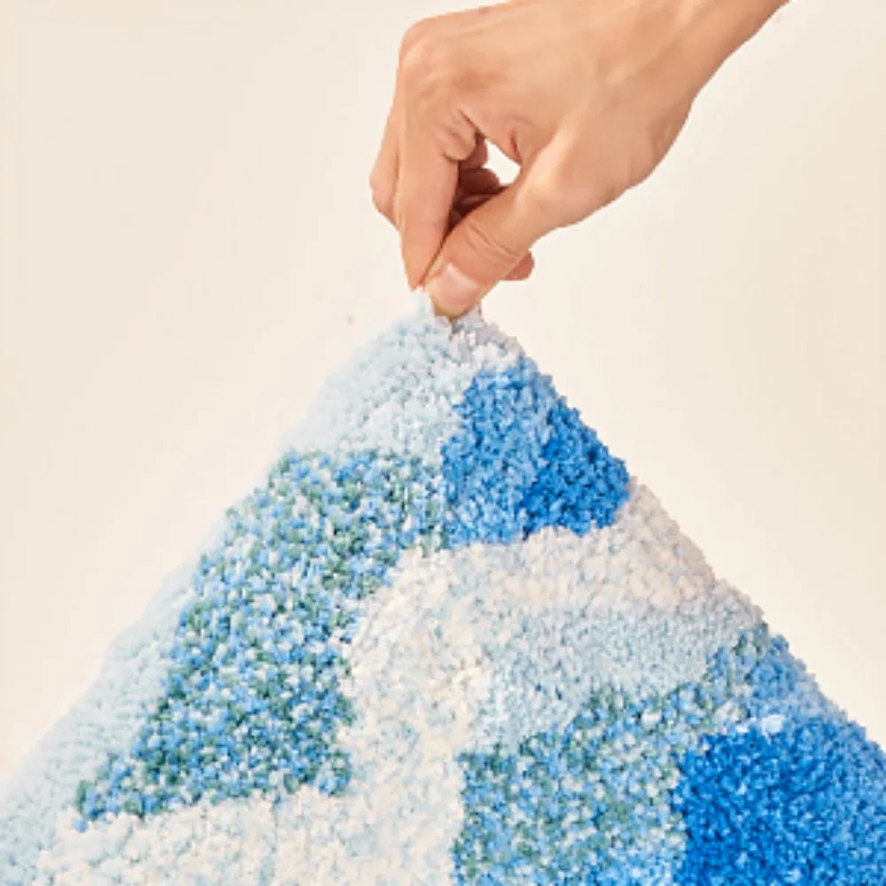 Marisyl getuft oceaangolventapijt — antislip decoratief vloerkleed - Desfino