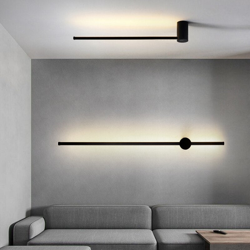Aplica de perete minimalistă AureaNova — lumină LED modernă, aurie/neagră - Desfino