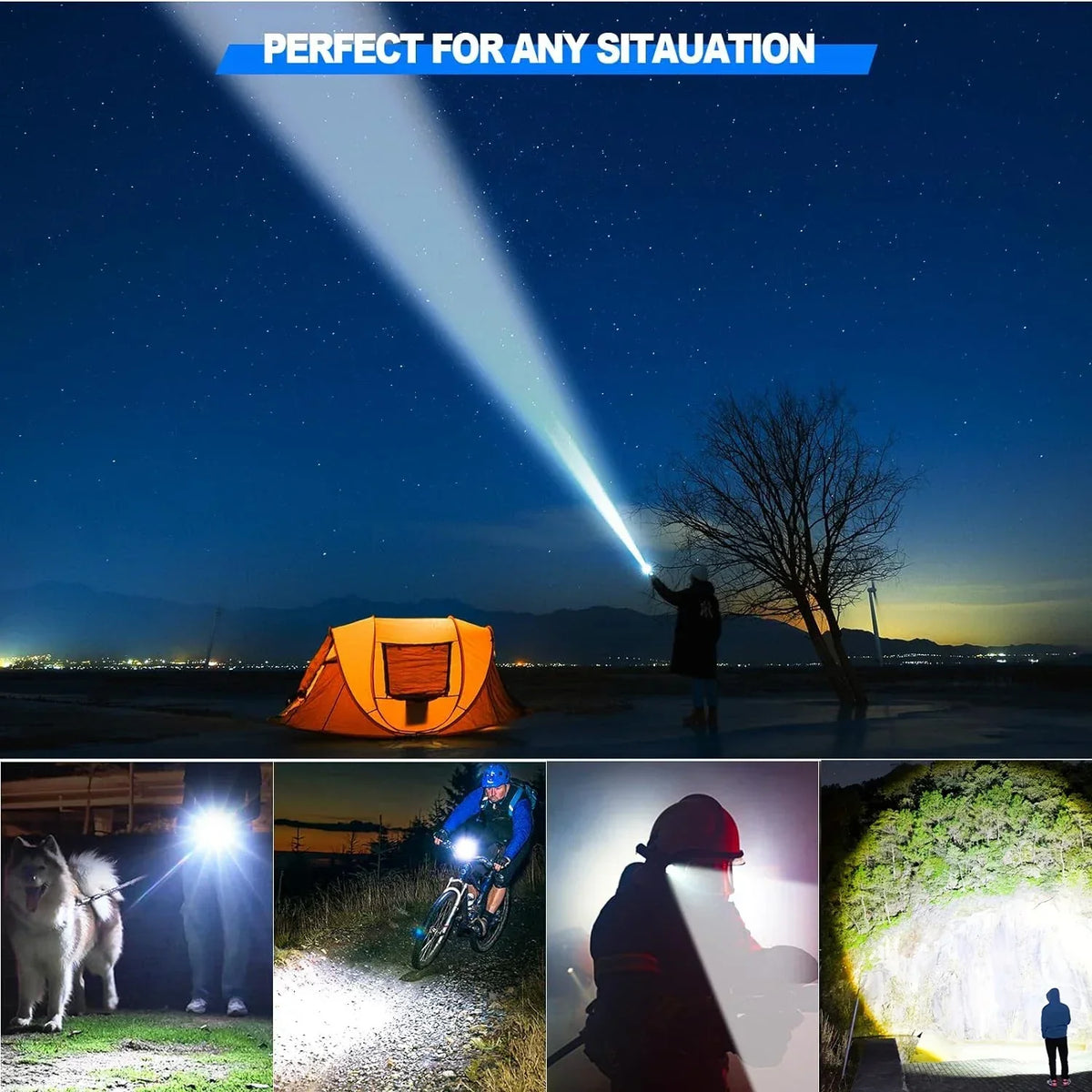 Odolná taktická svítilna ApexLumen Rugged Pro se světelným tokem 100K lumenů, nabíjení Type-C | Desfino