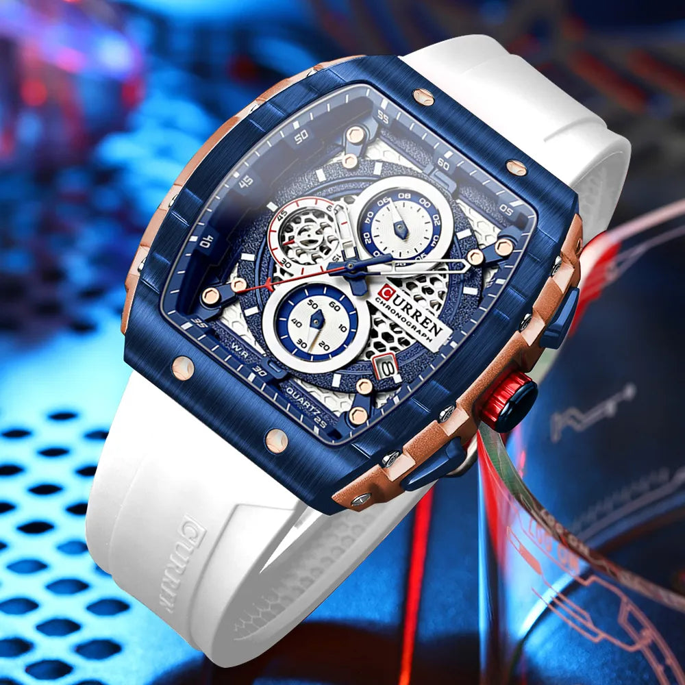 Hodinky Vareno s chronografem — velký ciferník, quartzový strojek, automatické zobrazování data - Desfino