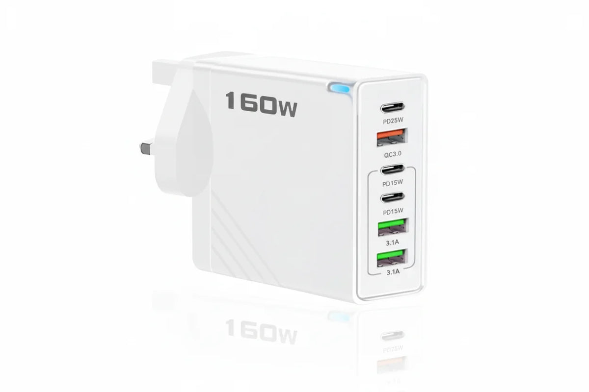 160W 6-Port-USB-C-Power-Delivery-Schnellladestation - Desfino