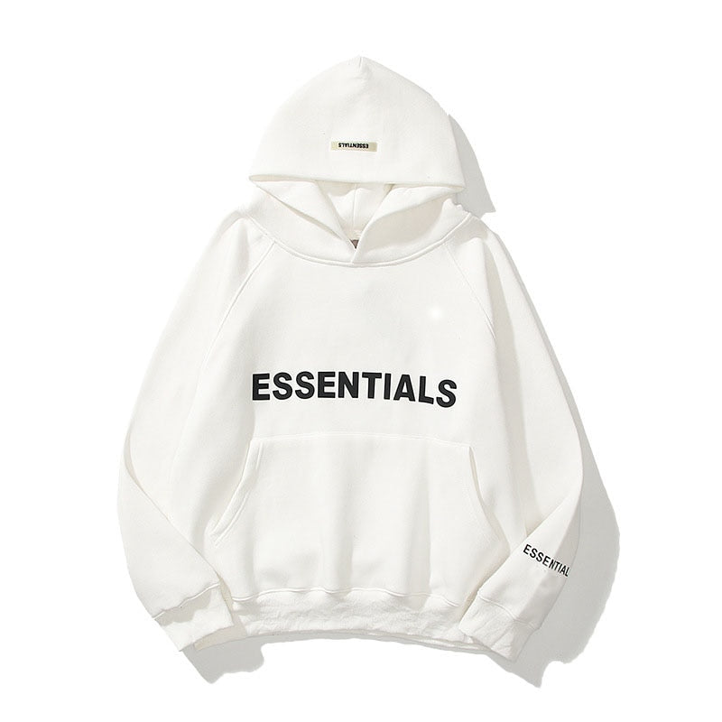 Fear of God Essentials Hoodie — 100 % Baumwolle, lockere Passform, Kängurutasche - Desfino