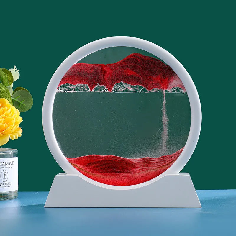 3D kinetisk sandkunst i timeglass — landskap i bevegelse - Desfino