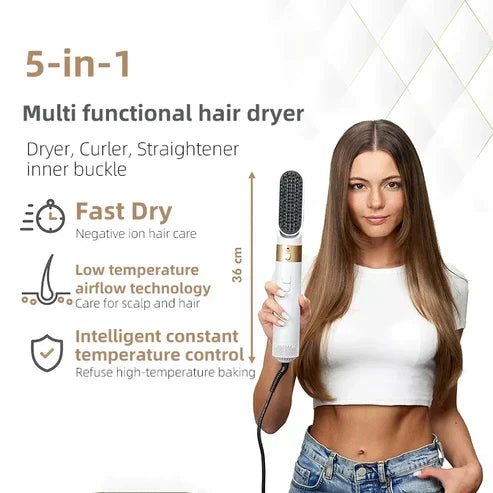 Lunera 5-in-1 Hair Styler — Coanda Auto Curler, Dryer & Flat Brush | Desfino