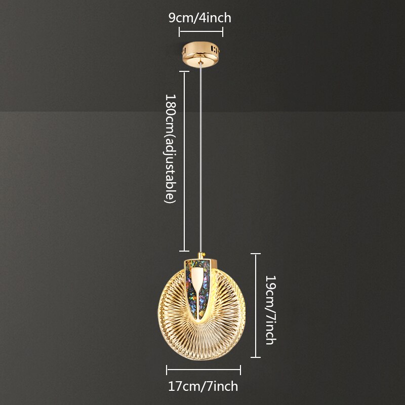 Aurelia Gold LED-krystallpendellampe — rund taklampe - Desfino