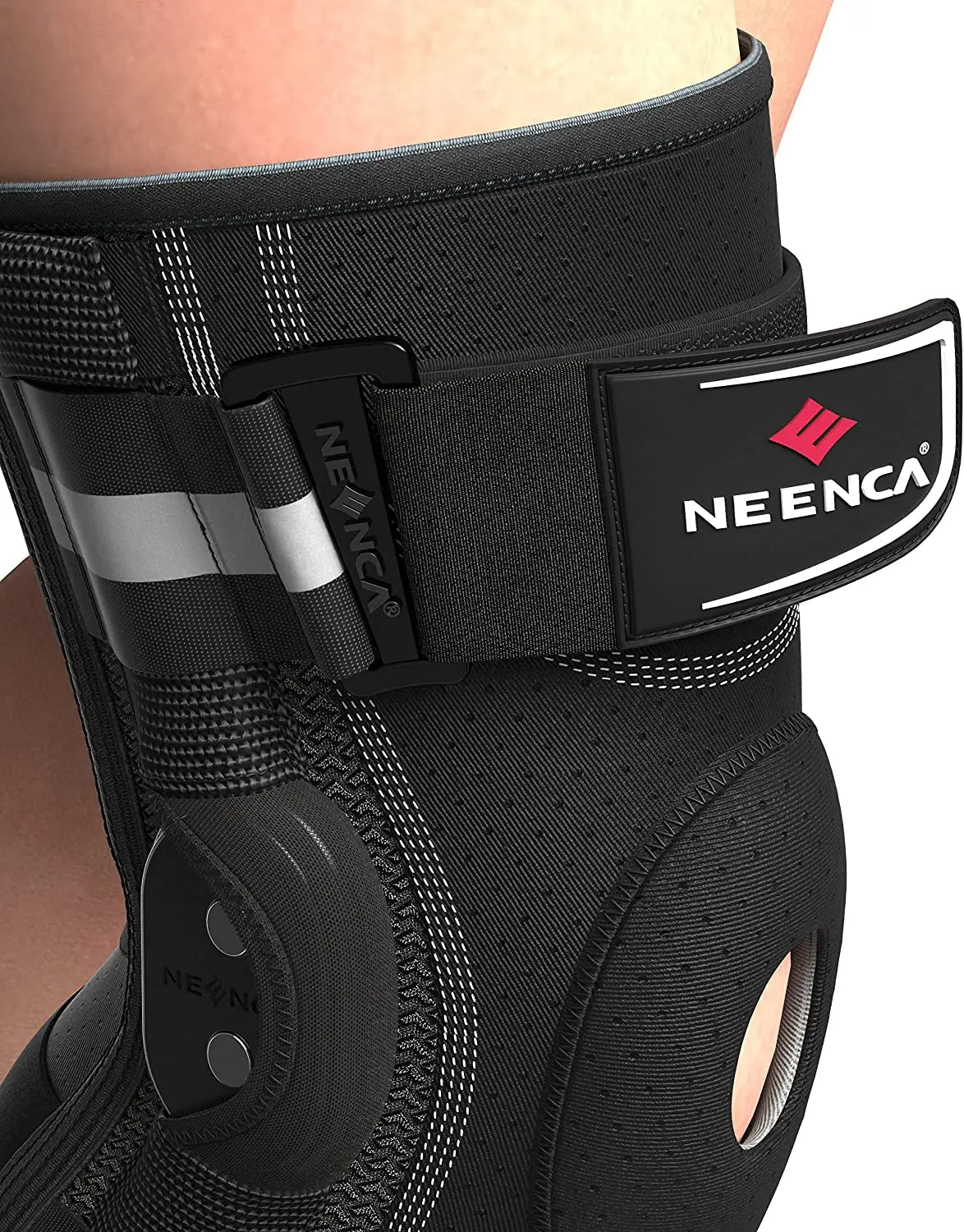 Hinged Knee Brace — Dual Copper Stabilizers, Patella Gel Pad, Straps - Desfino