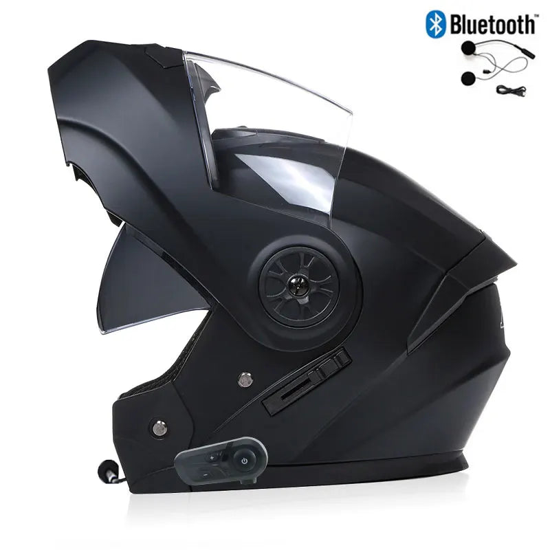 Modułowy kask motocyklowy — podnoszona szczęka, Bluetooth i osłona przeciwsłoneczna - Desfino