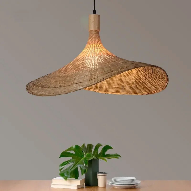 מנורת תלייה סרוגה בהשראה סינית KiraBamboo, בעבודת יד - Desfino