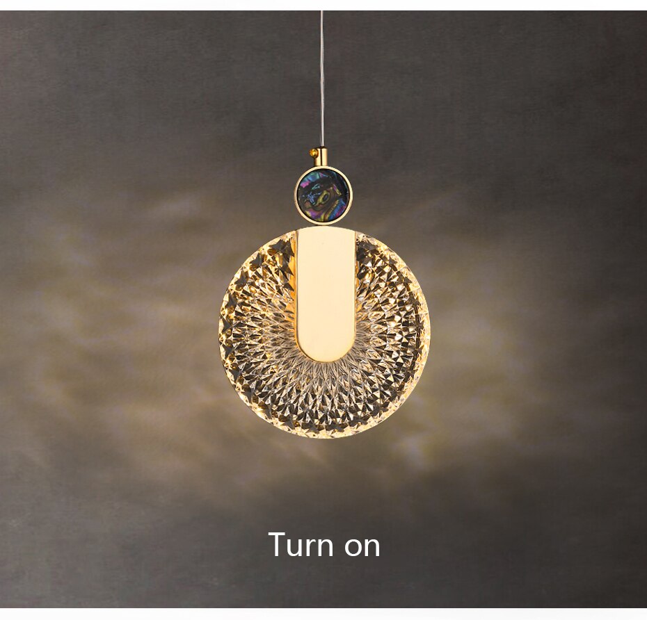 Aurelia Gold LED-Pendelleuchte – runde Kristall-Hängeleuchte