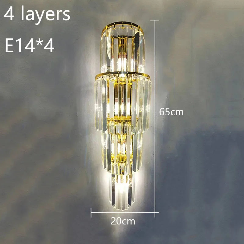 Lunara kristallen pilaarwandlamp - elegante, gebroken gloed - Desfino