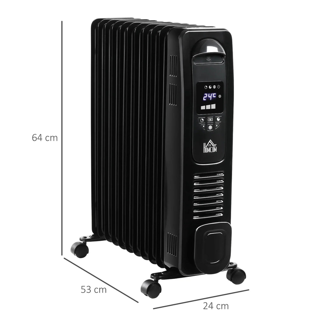 مدفأة زيت محمولة بقدرة 2500W من ثيرمي — مؤقت وجهاز تحكم عن بعد - ديسفينو