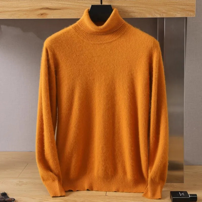 Pull pour homme Aureo en cachemire 100 % tricoté au Japon — fil fin à deux brins - Desfino