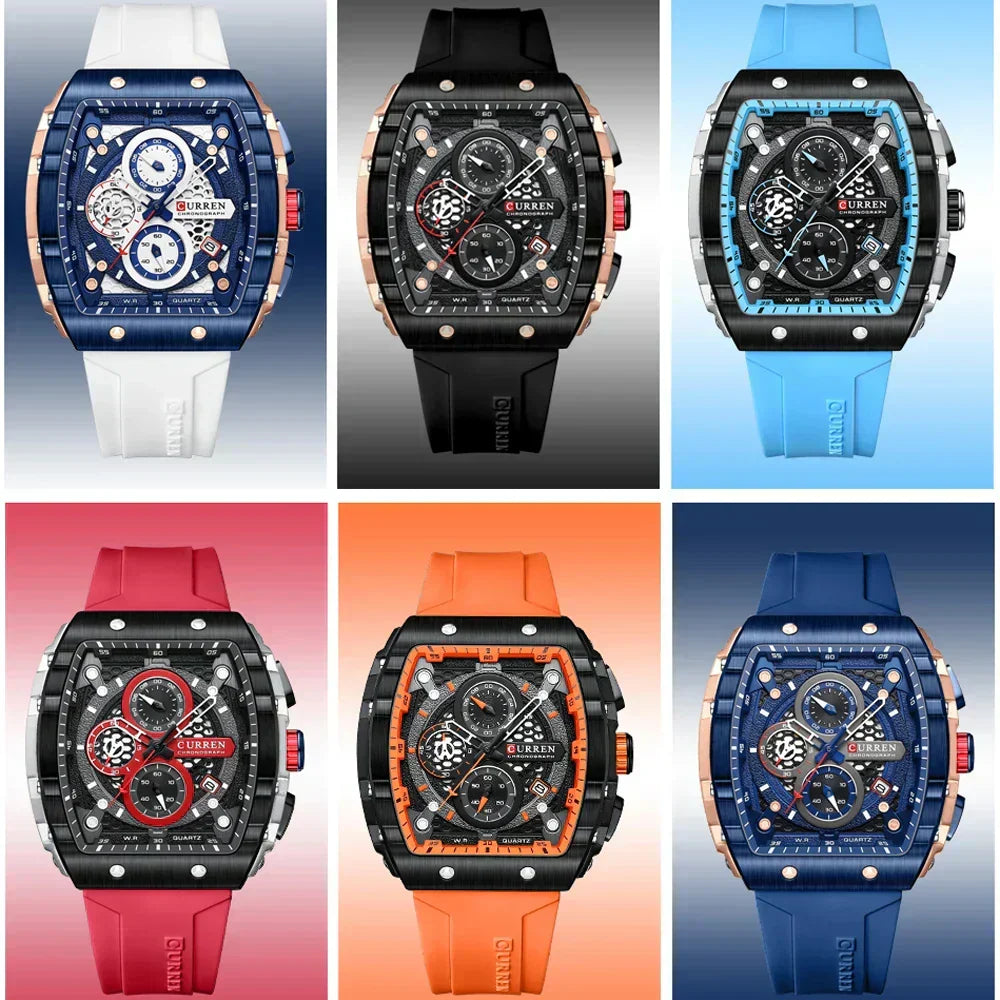Hodinky Vareno s chronografem — velký ciferník, quartzový strojek, automatické zobrazování data - Desfino