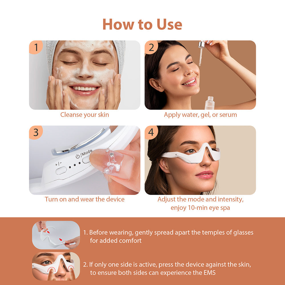 Lumara oogmassageapparaat — roodlicht- en EMS-microcurrenttherapie - Desfino