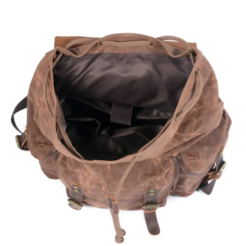 Ridgeway Canvas- und Lederrucksack mit 23 L Fassungsvermögen — Wasserabweisend - Desfino