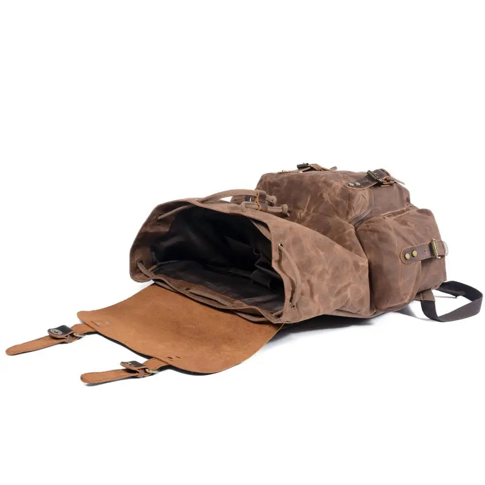 Ridgeway Canvas- und Lederrucksack mit 23 L Fassungsvermögen — Wasserabweisend - Desfino