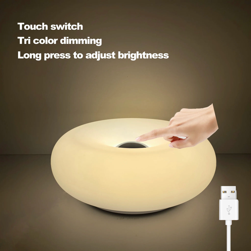 AuraGlow Lampe de bureau USB RGB - Lampe de chevet à intensité réglable par toucher - Desfino