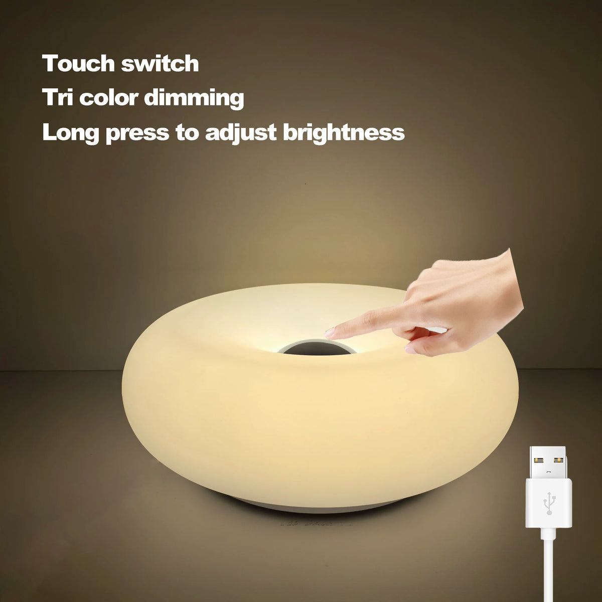 AuraGlow Lampe de bureau USB RGB - Lampe de chevet à intensité réglable par toucher - Desfino
