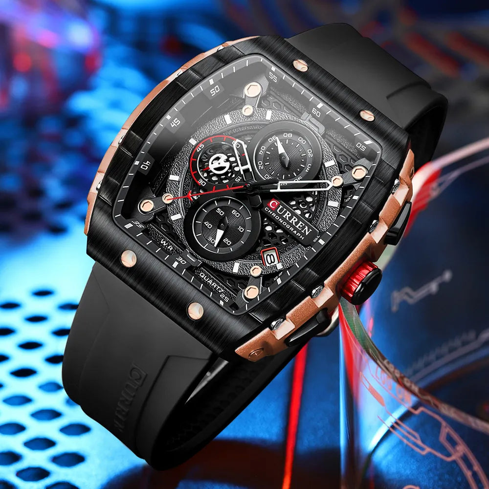 Hodinky Vareno s chronografem — velký ciferník, quartzový strojek, automatické zobrazování data - Desfino
