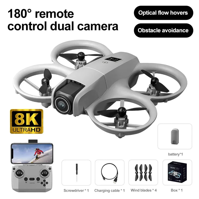 רחפן RC GT3 משנת 2025 — מצלמה כפולה 8K 5G HD, הימנעות ממכשולים - Desfino