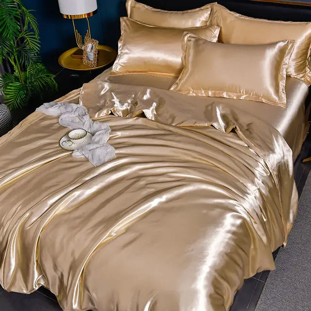 Housse de couette en satin Velouria — Finition lisse et brillante - Desfino