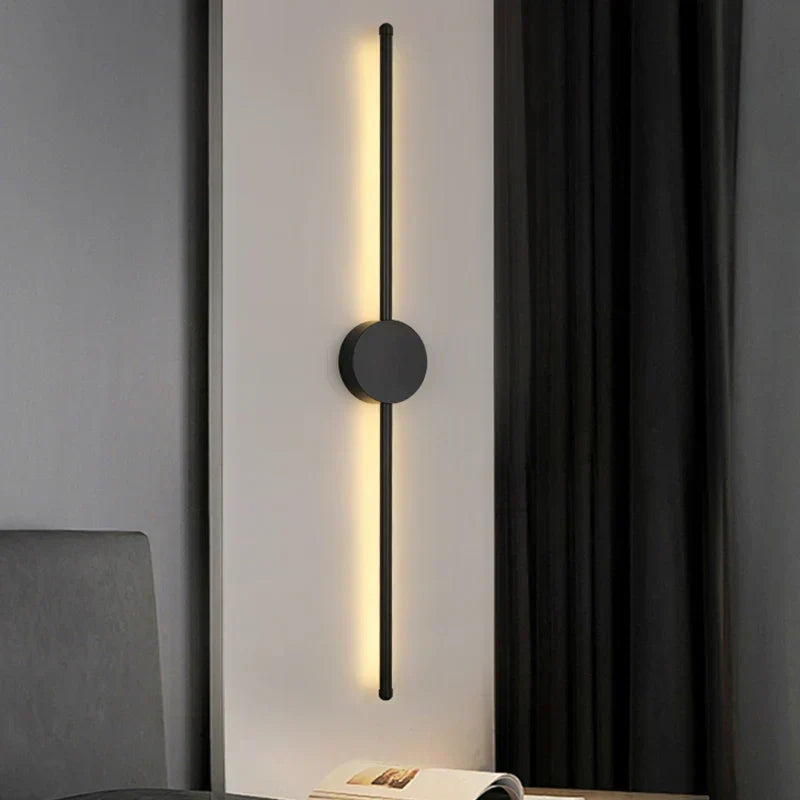 Applique murale LED en forme de I — Noire, 3 niveaux de tonalité réglables - Desfino