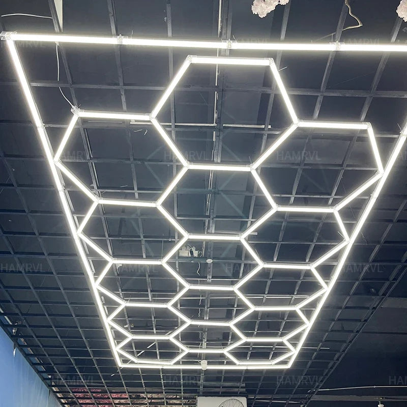Lampe LED hexagonale de garage HAMRVL 110-240V, tube de 440mm | Desfino