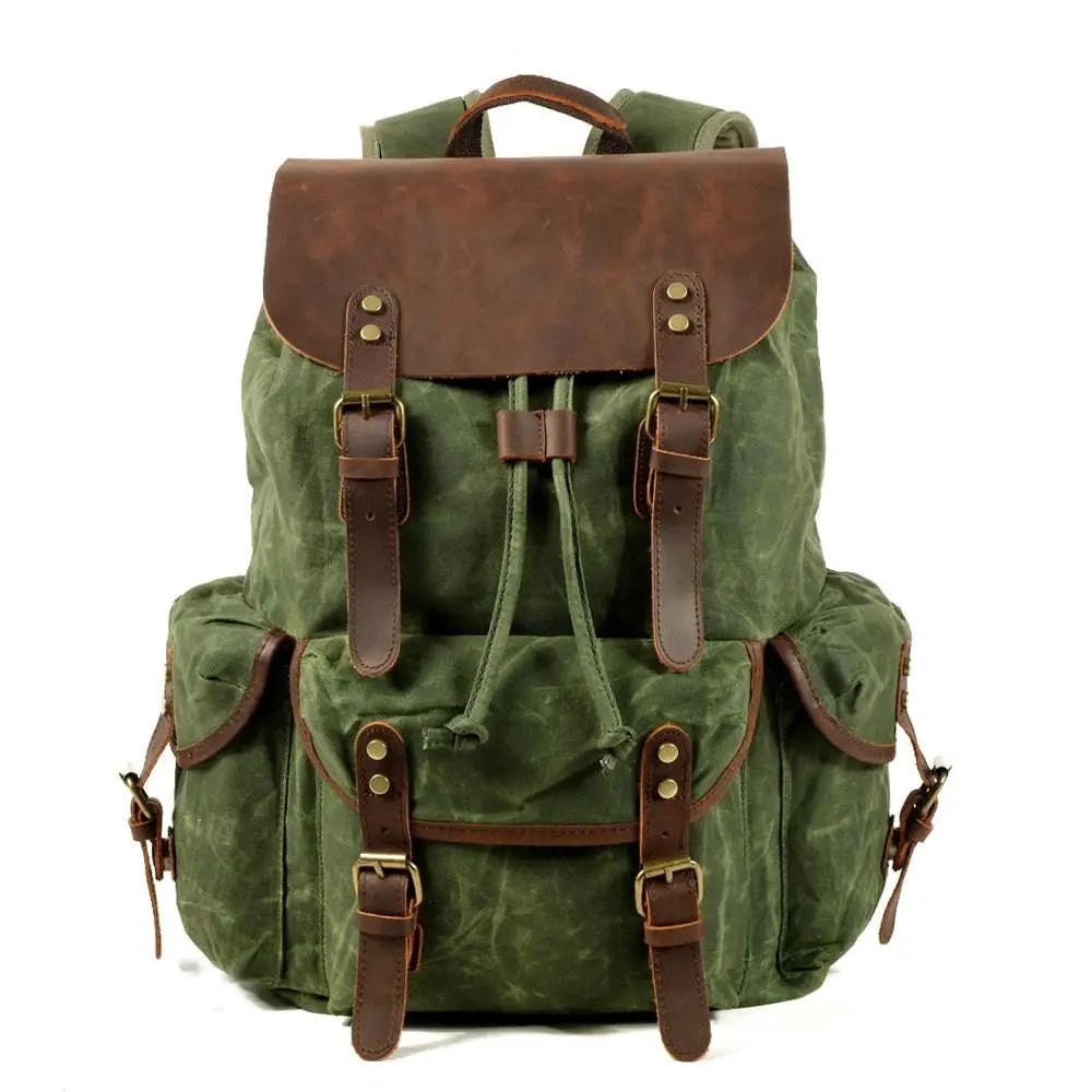 Ridgeway Canvas- und Lederrucksack mit 23 L Fassungsvermögen — Wasserabweisend - Desfino