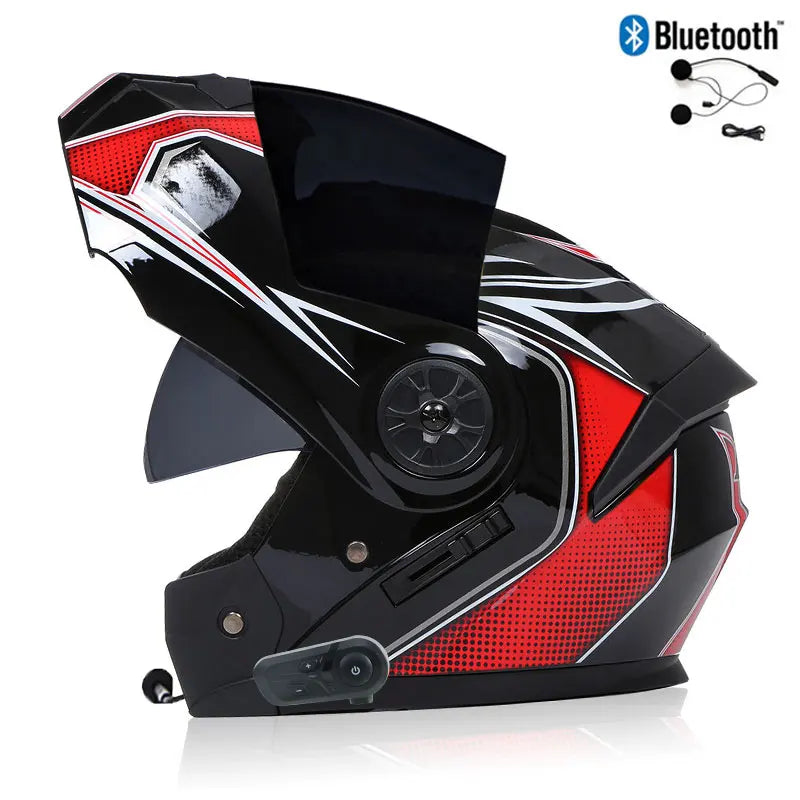 Modułowy kask motocyklowy — podnoszona szczęka, Bluetooth i osłona przeciwsłoneczna - Desfino