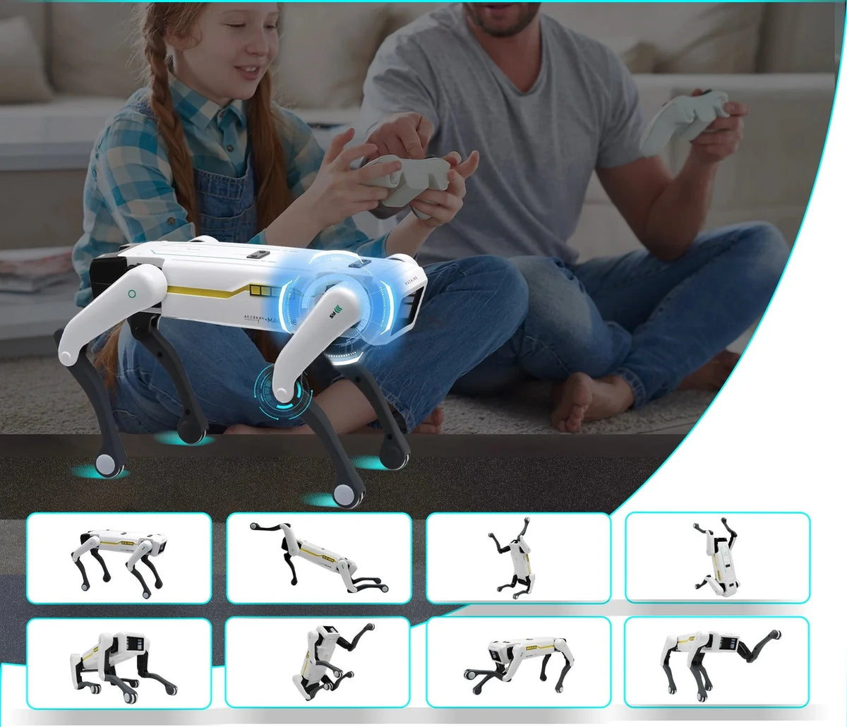 Câine robot AI programabil — control vocal, prin smartphone și infraroșu - Desfino
