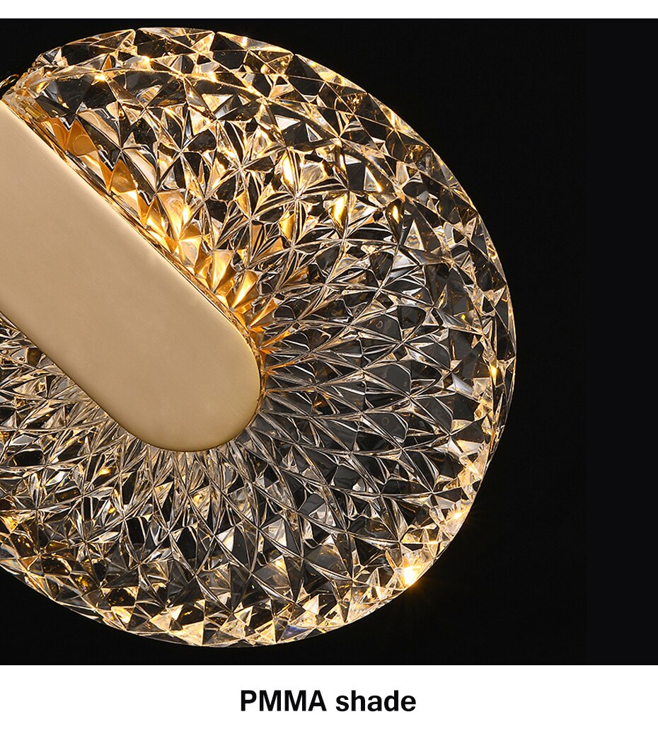 Aurelia Gold LED-Pendelleuchte – runde Kristall-Hängeleuchte