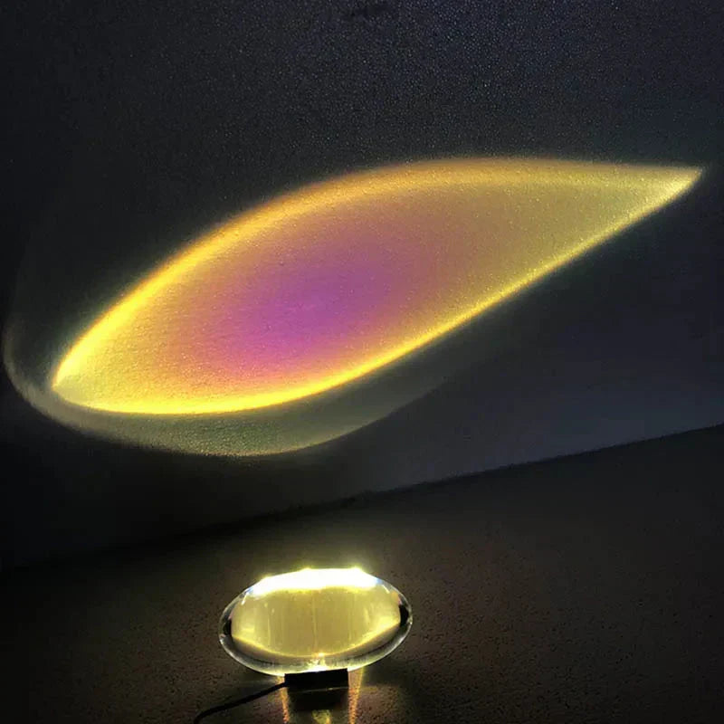 Lampe de table Solara — abat-jour transparent effet cristal, éclairage LED et projecteur de nuit - Desfino