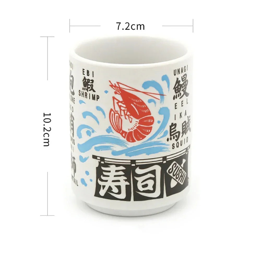 Kiyomi-käsintehdyt japanilaiset teekupit — Fuji-vuori syksyinen design - Desfino