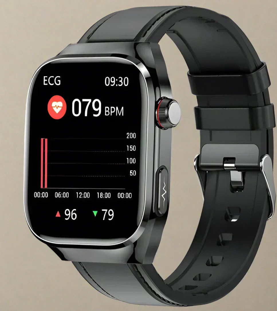 NexaPulse Smartwatch — Blood Sugar, ECG, Uric Acid & Bluetooth - Desfino