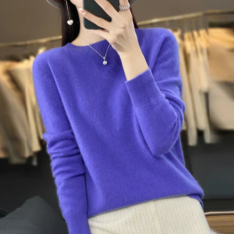Astra Women's Merino Wool Sweater — 100% Wool Slim Fit