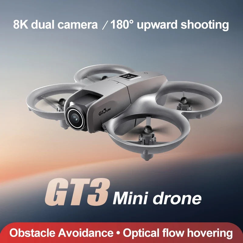 רחפן RC GT3 משנת 2025 — מצלמה כפולה 8K 5G HD, הימנעות ממכשולים - Desfino